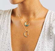 Moon and Star Pendant Necklace